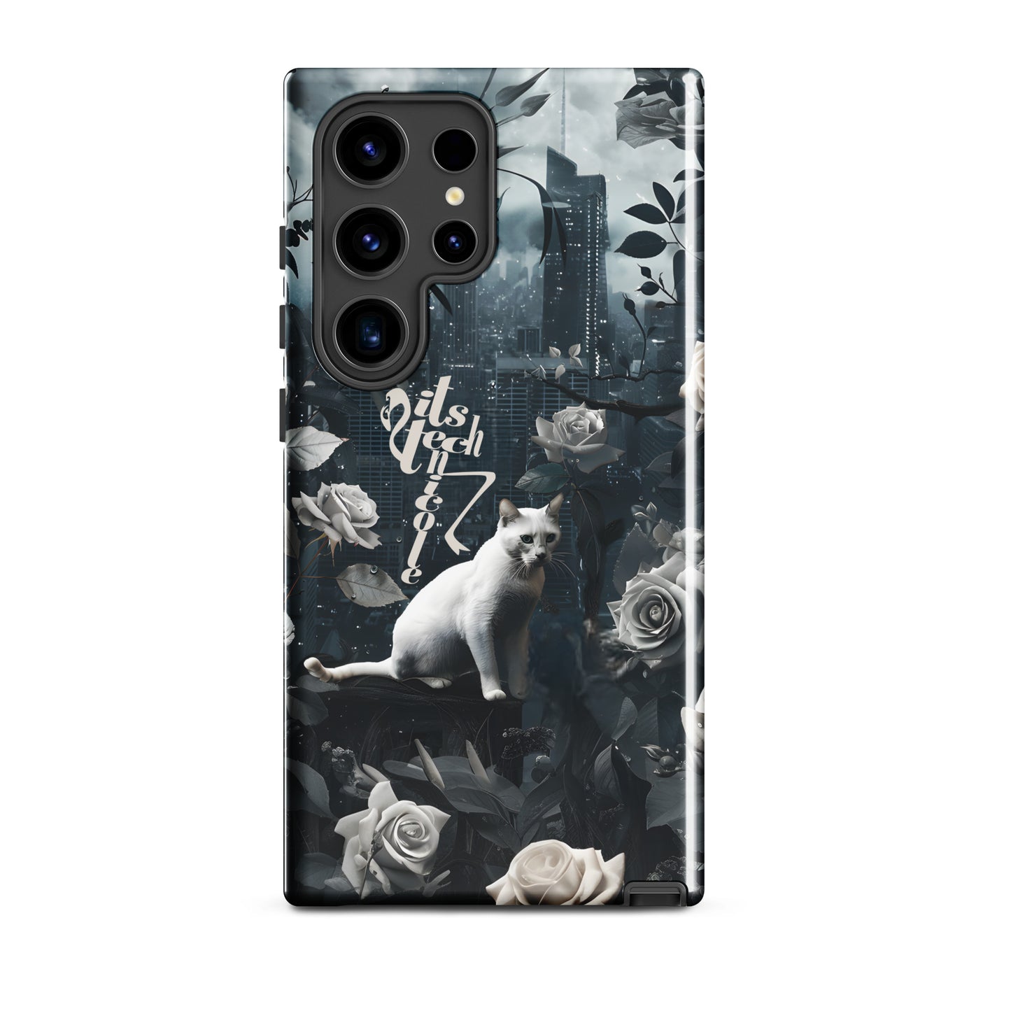 White Cat Rose Aesthetic Tough case for Samsung®