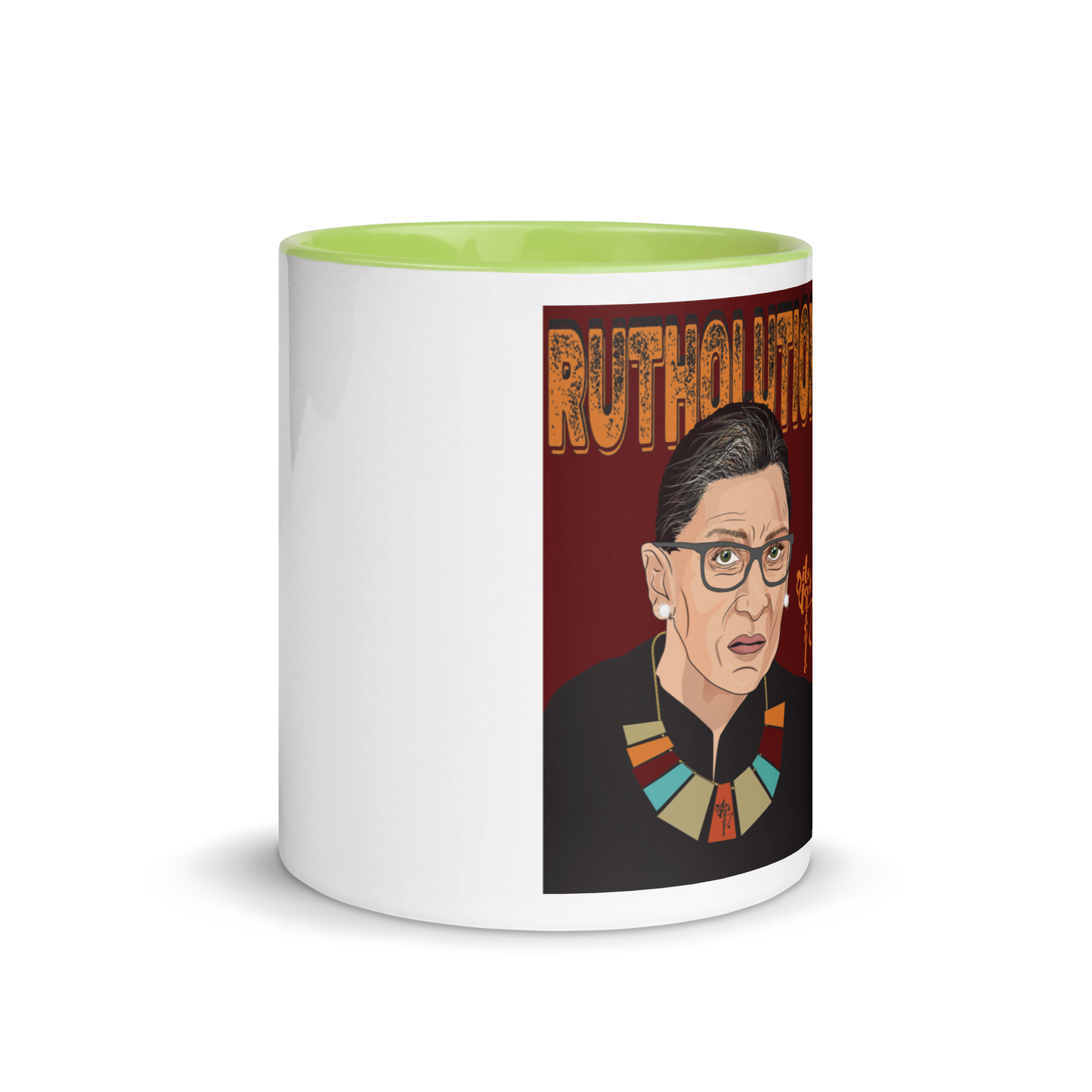 Ruth Bader Ginsburg Tribute Art Mug with Color Inside