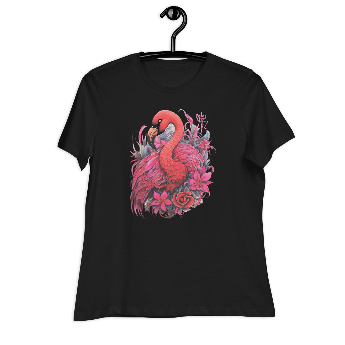 Flamingo Floral Zentangle Women's Relaxed T-Shirt