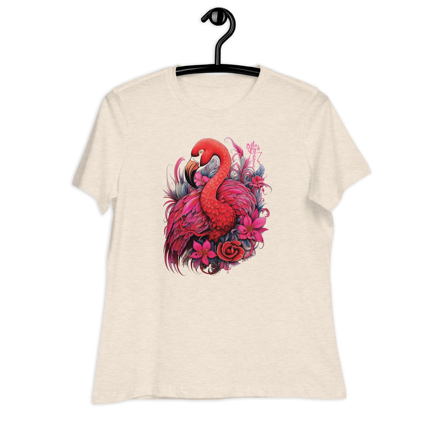 Flamingo Floral Zentangle Women's Relaxed T-Shirt