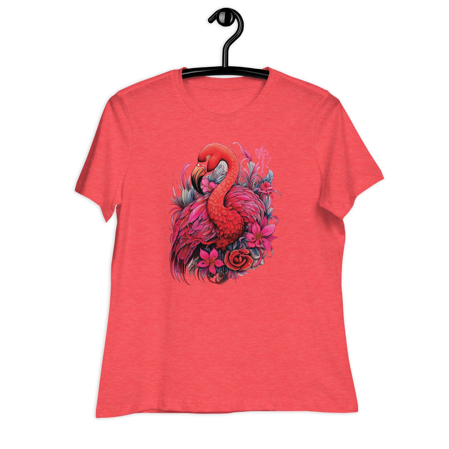 Flamingo Floral Zentangle Women's Relaxed T-Shirt