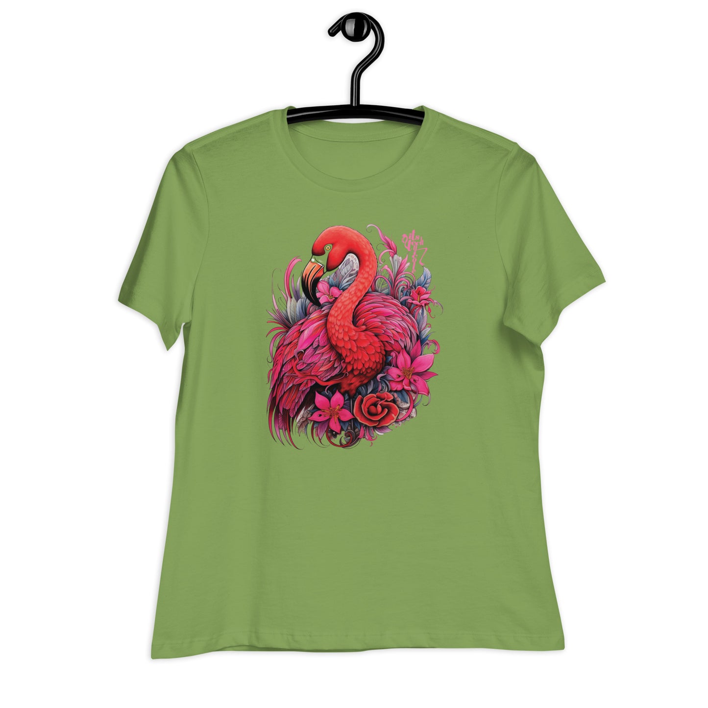 Flamingo Floral Zentangle Women's Relaxed T-Shirt