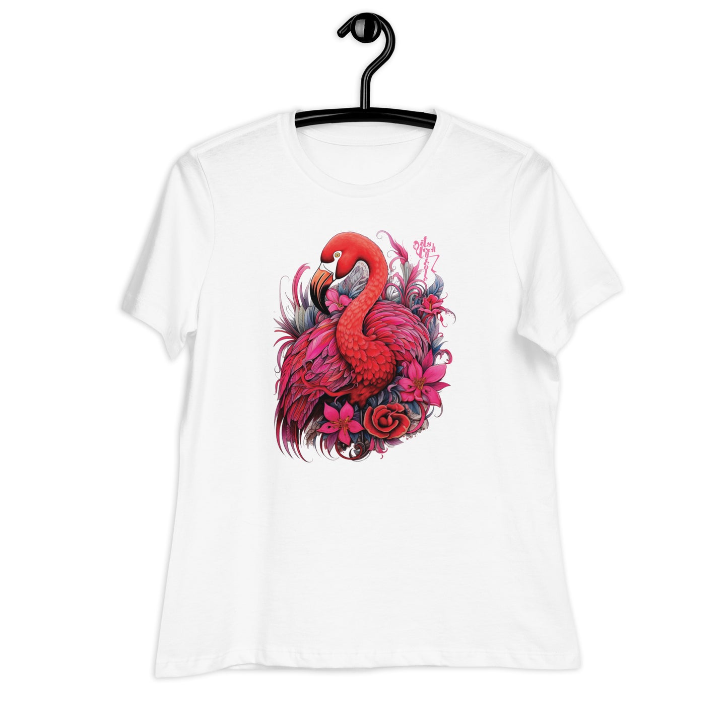 Flamingo Floral Zentangle Women's Relaxed T-Shirt