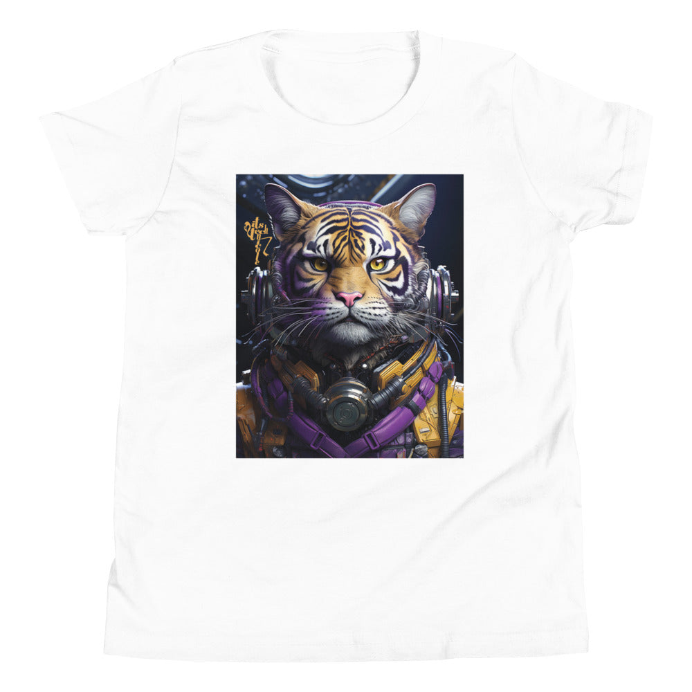 Futuristic Tiger Youth Short Sleeve T-Shirt