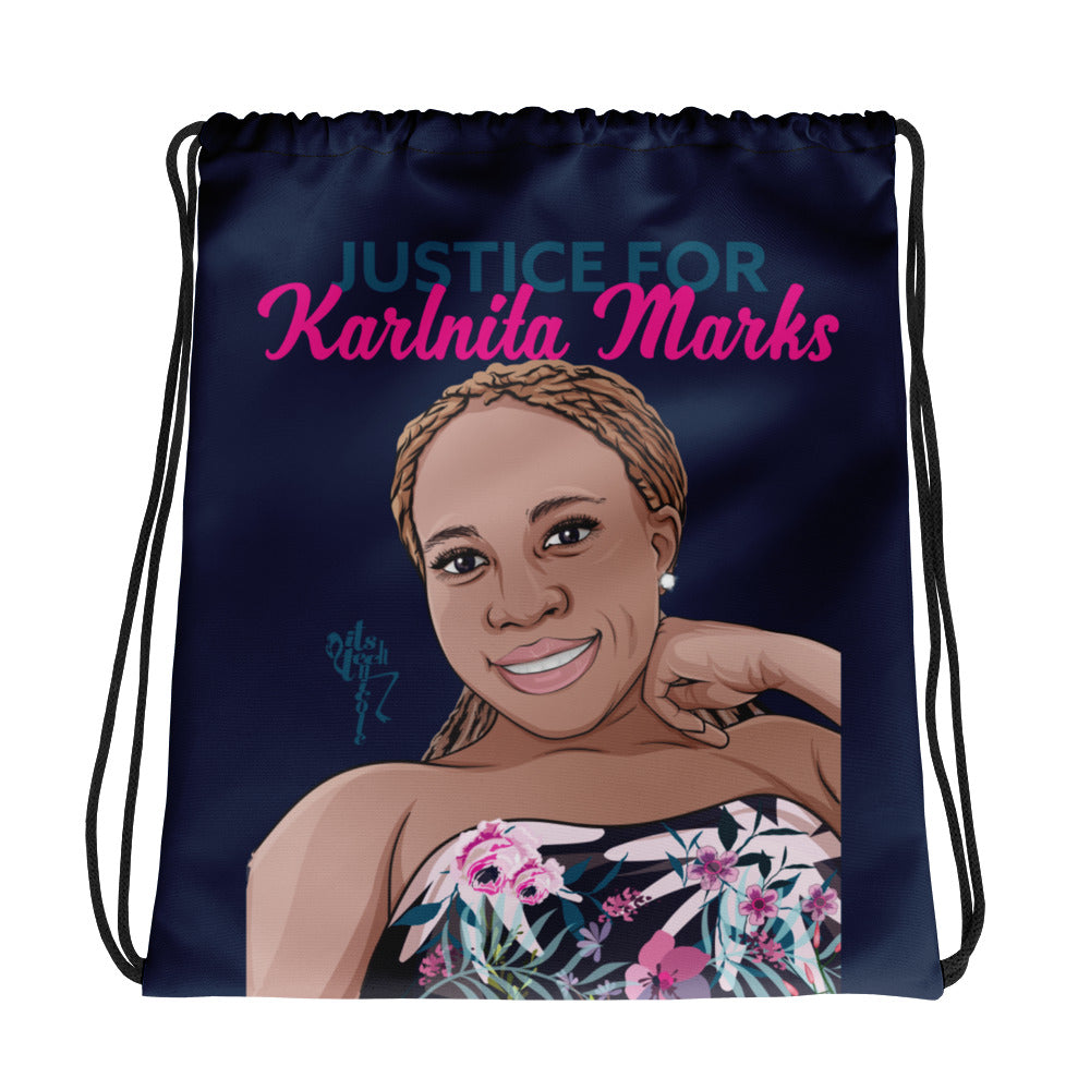 Justice for Karlnita Marks Series 2 Drawstring bag