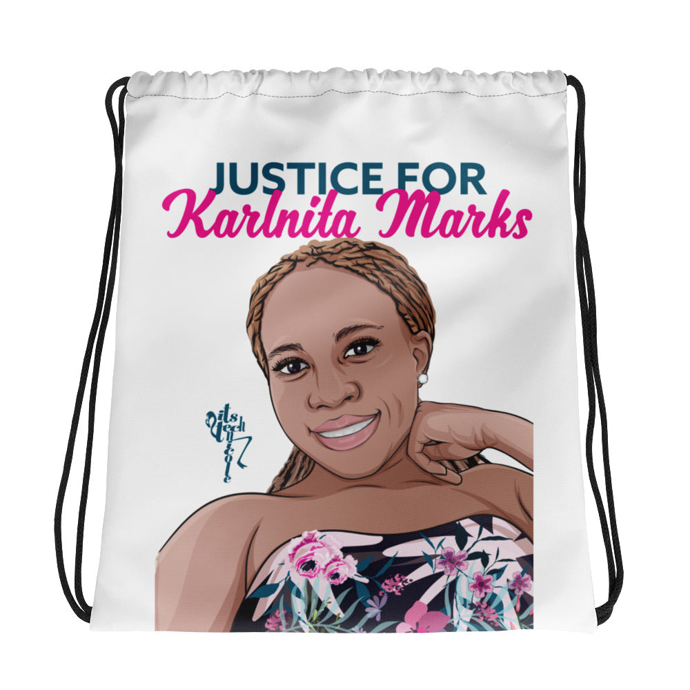 Justice for Karlnita Marks Series 2 Drawstring bag