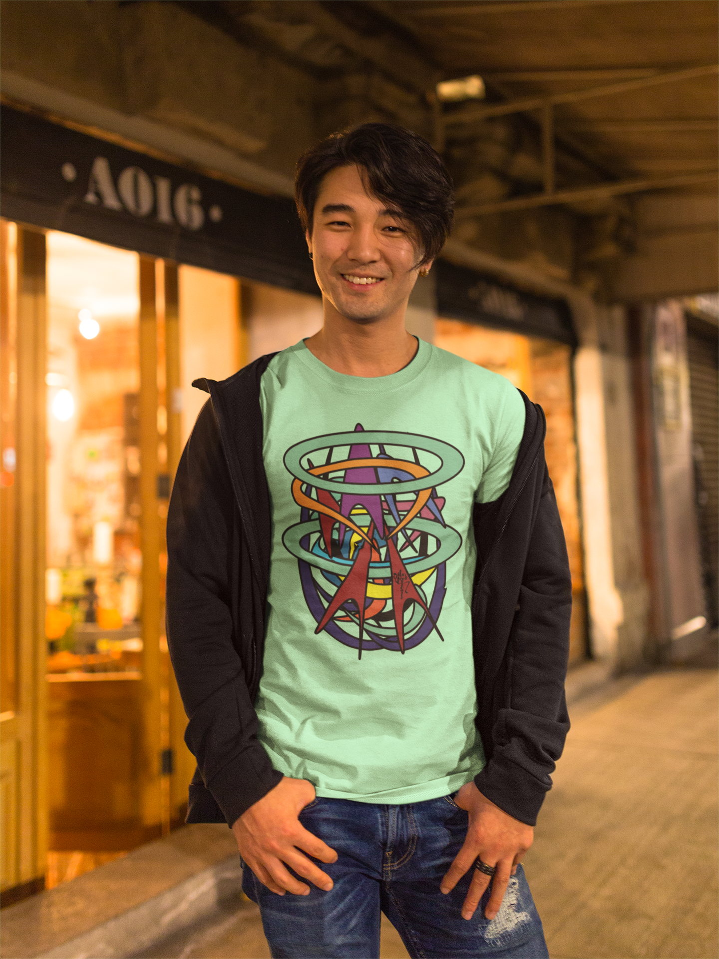 Abstract Short-Sleeve Graphic T-Shirt