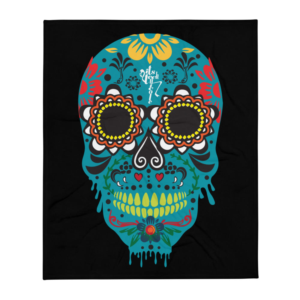 Dia de los Muertos Azul Throw Blanket