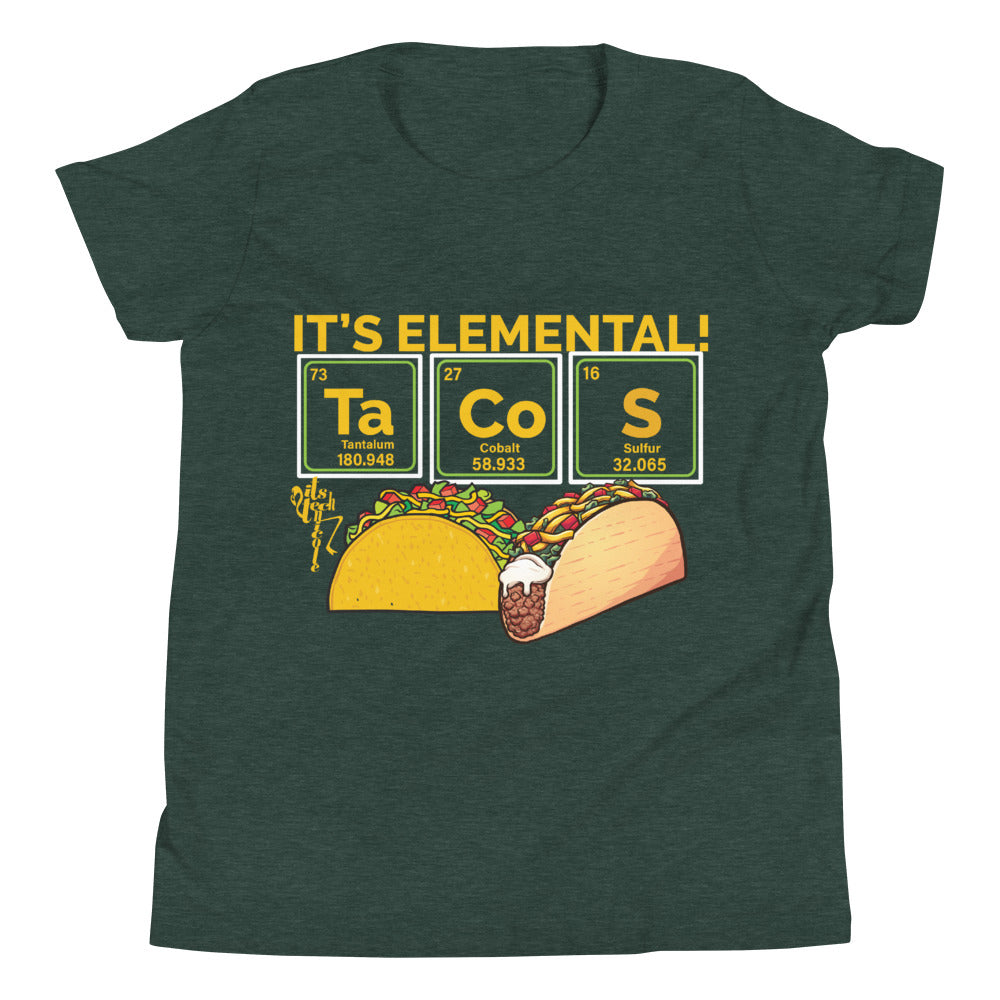 Tacos, It's Elemental Youth Short Sleeve T-Shirt