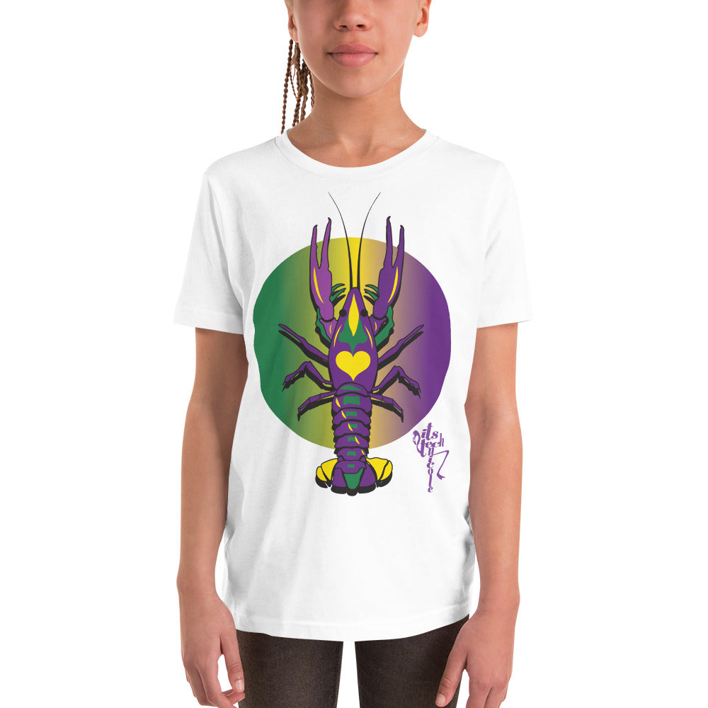 Mardi Gras Crawfish Youth Short Sleeve T-Shirt
