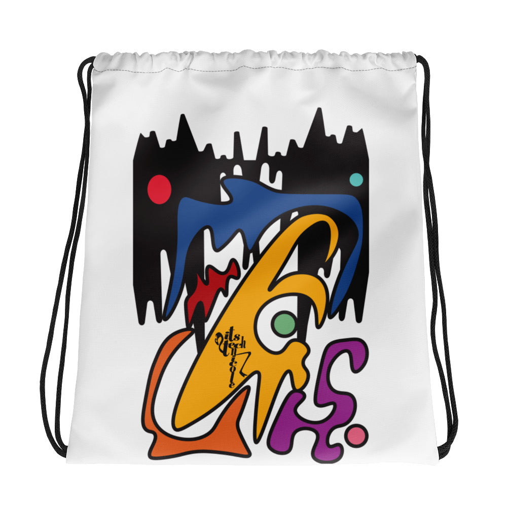 Abstract Dos Drawstring bag