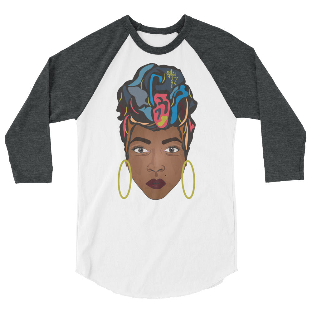 Wrap Queen: Multicolor 3/4 sleeve raglan shirt