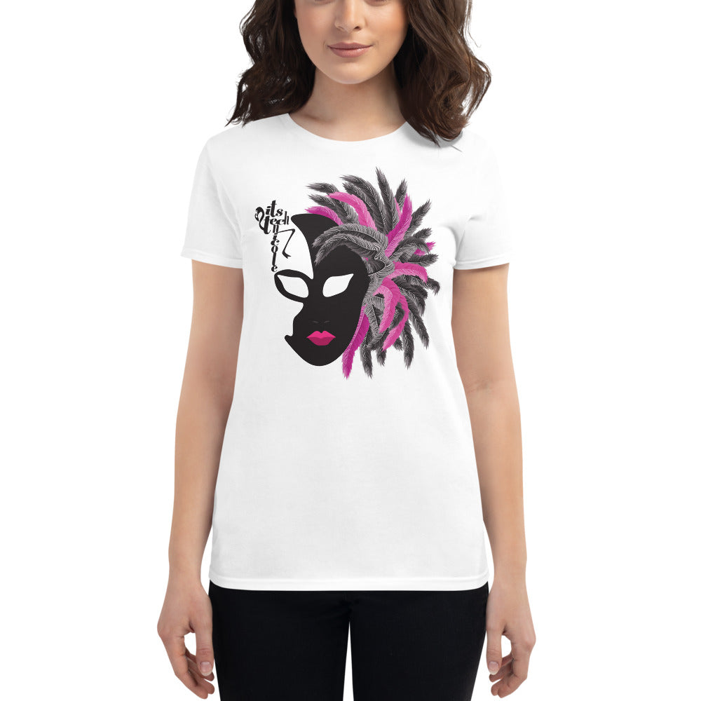 Mardi Gras Noir Mask short sleeve t-shirt