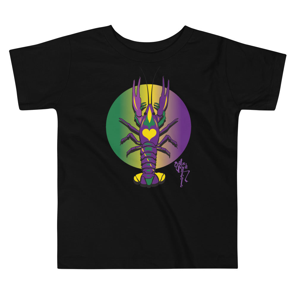 Mardi Gras Crawfish Toddler Short Sleeve Tee