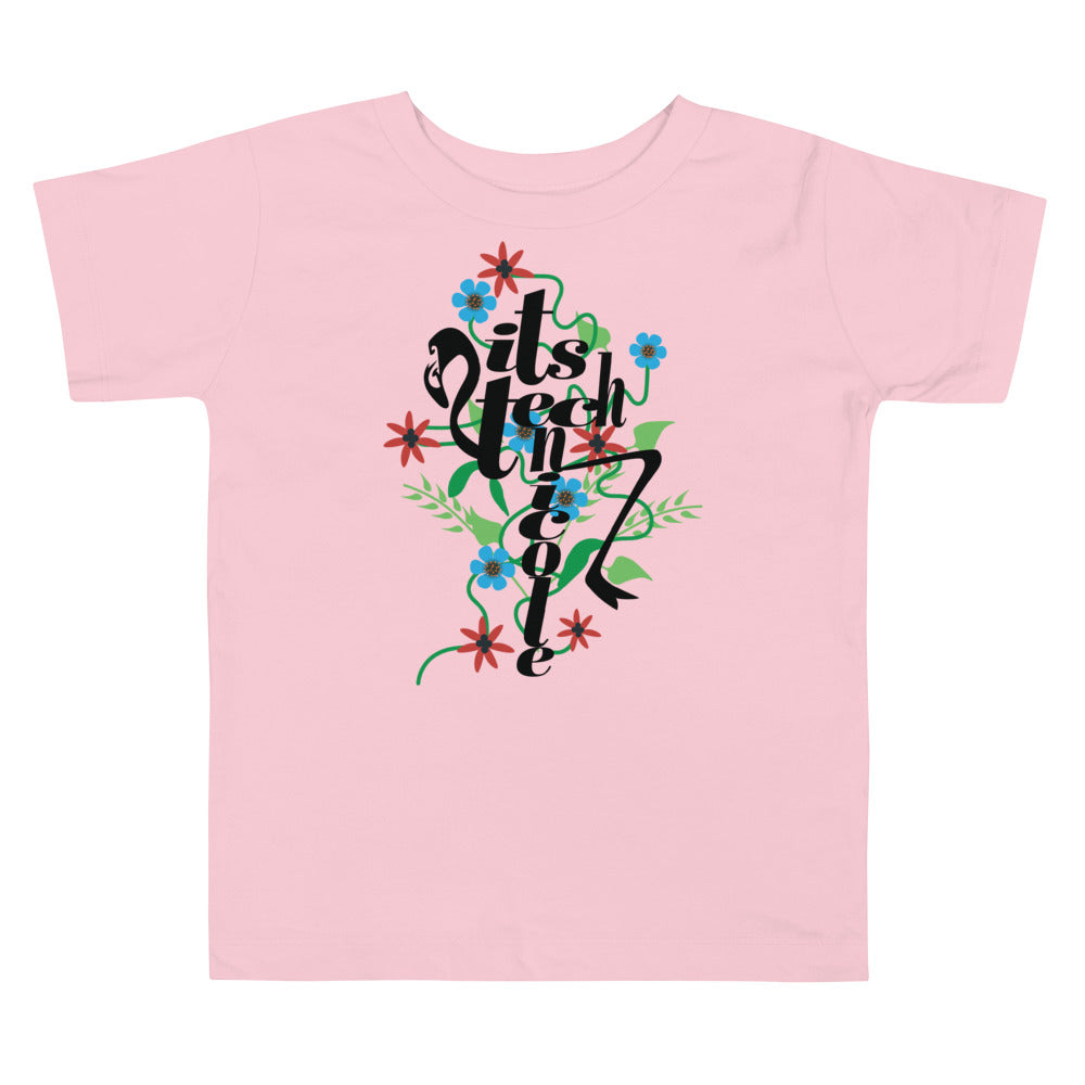 ItsTechnicole Floral Toddler Short Sleeve Tee