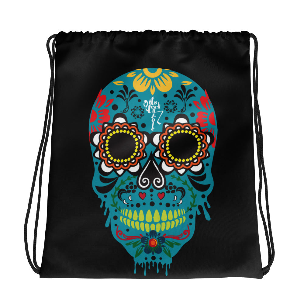 Dia de los Muertos Azul Drawstring bag