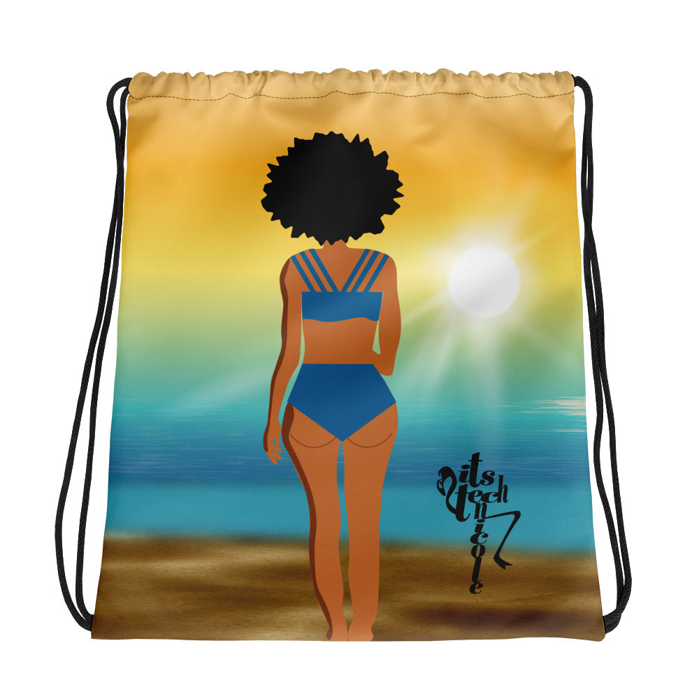 Beach Sunrise Drawstring bag