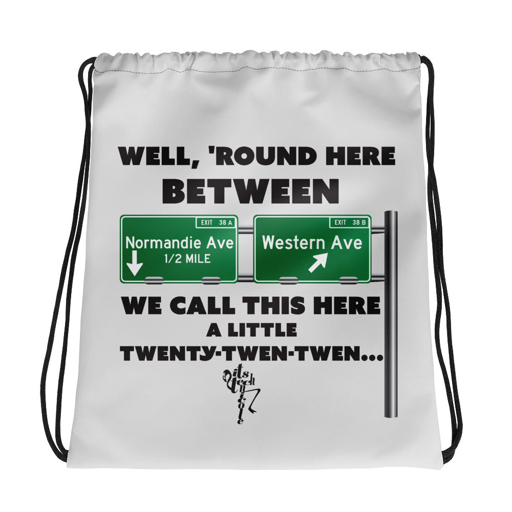 Normandie and Western Drawstring bag