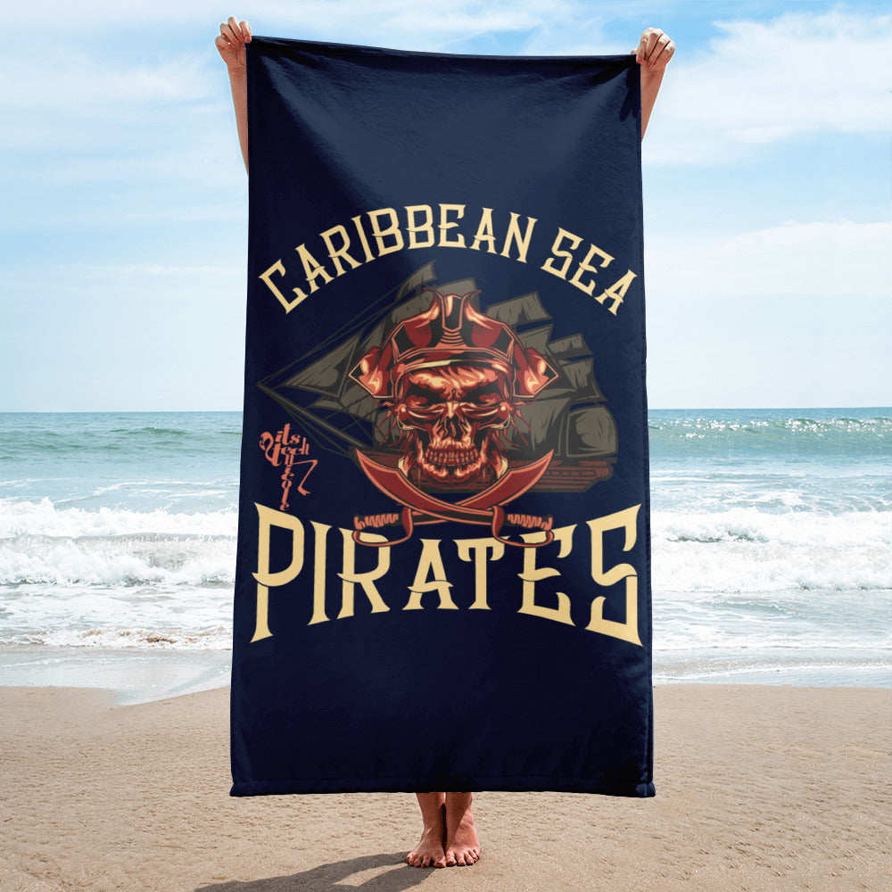 Caribbean Sea Pirates Towel