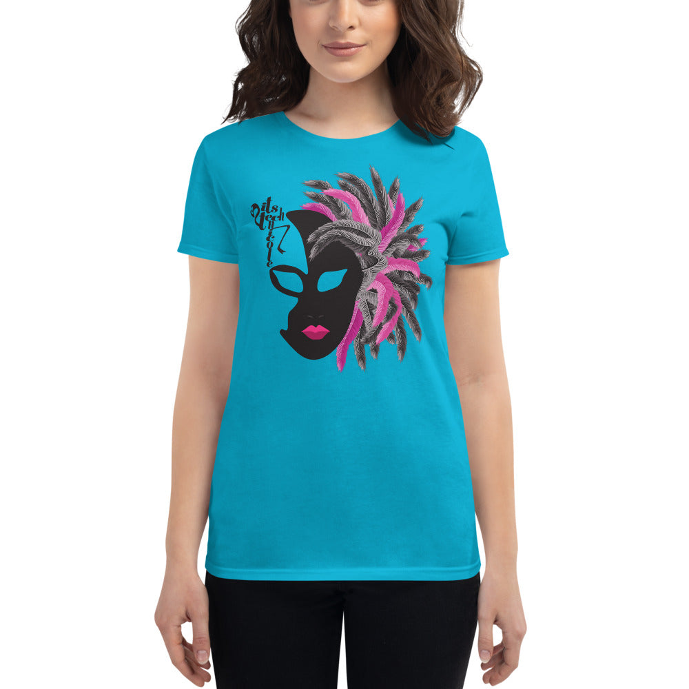 Mardi Gras Noir Mask short sleeve t-shirt