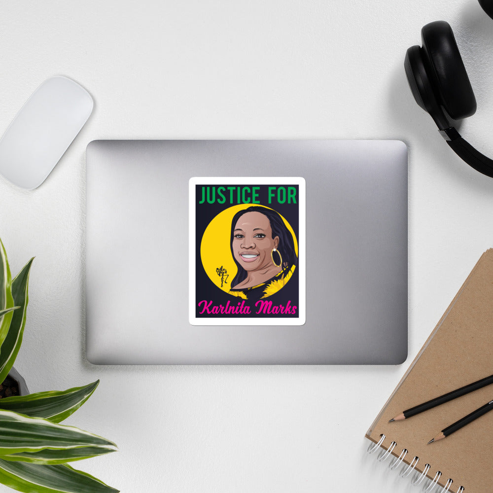 Justice for Karlnita Marks Bubble-free stickers