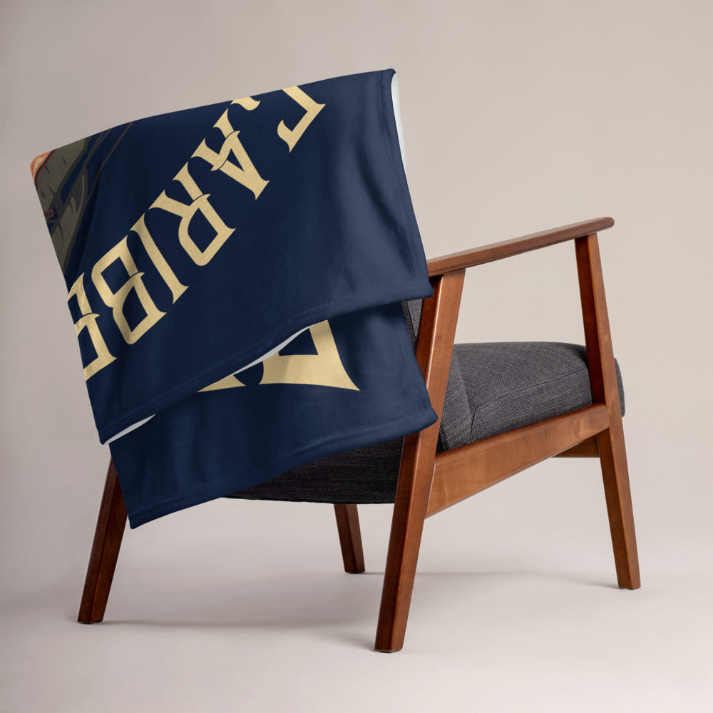 Caribbean Sea Pirates Throw Blanket