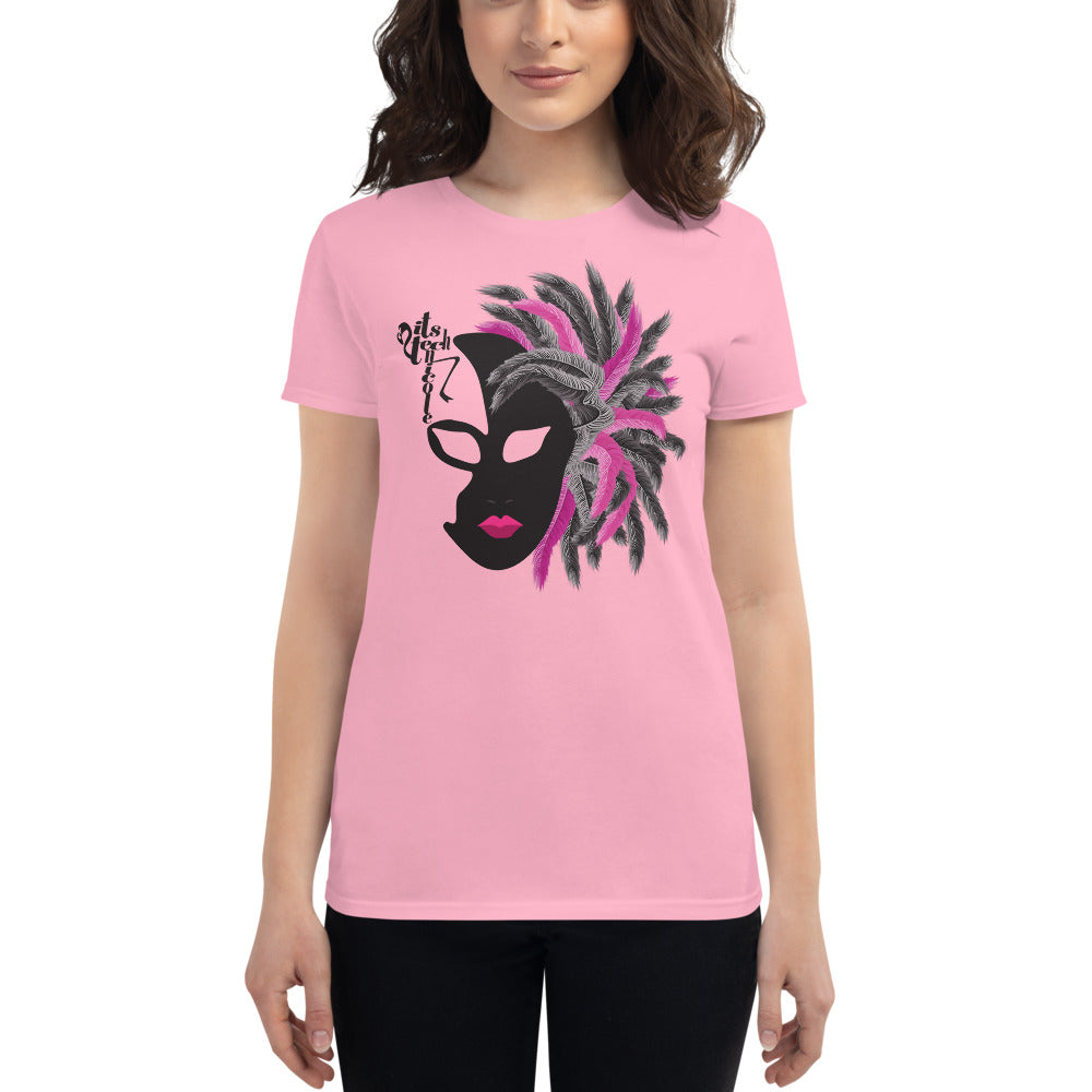 Mardi Gras Noir Mask short sleeve t-shirt