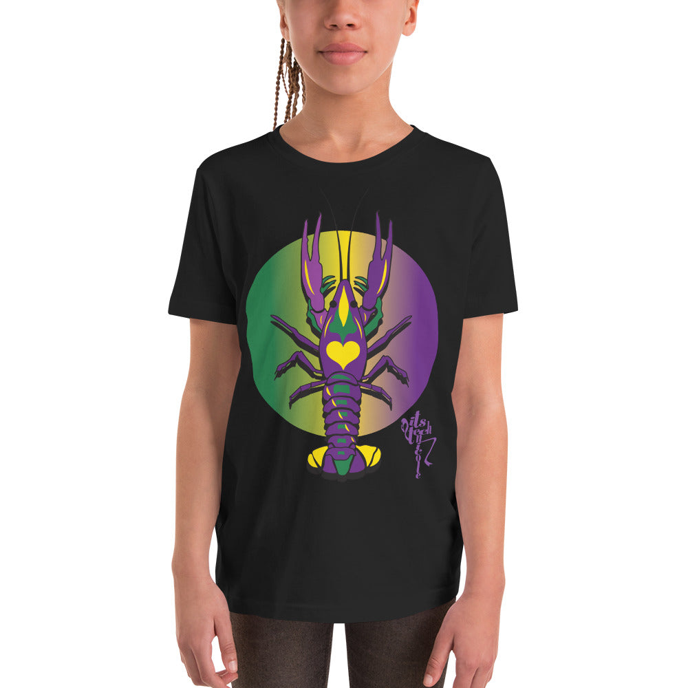 Mardi Gras Crawfish Youth Short Sleeve T-Shirt