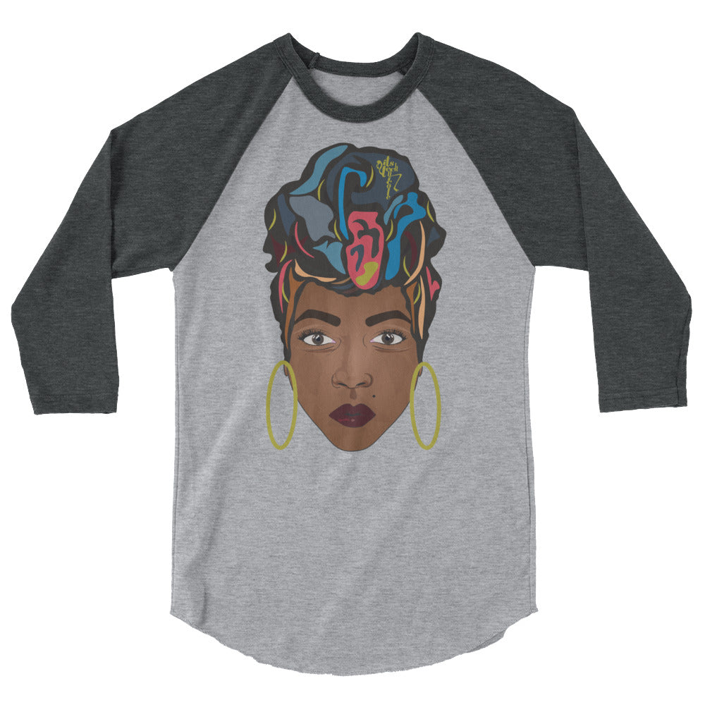 Wrap Queen: Multicolor 3/4 sleeve raglan shirt
