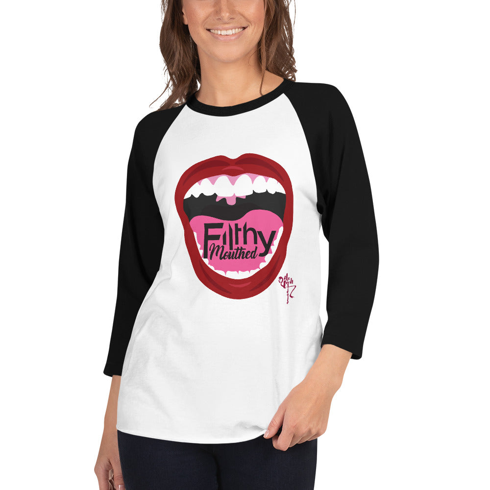 Filthy Mouthed 3/4 sleeve raglan shirt