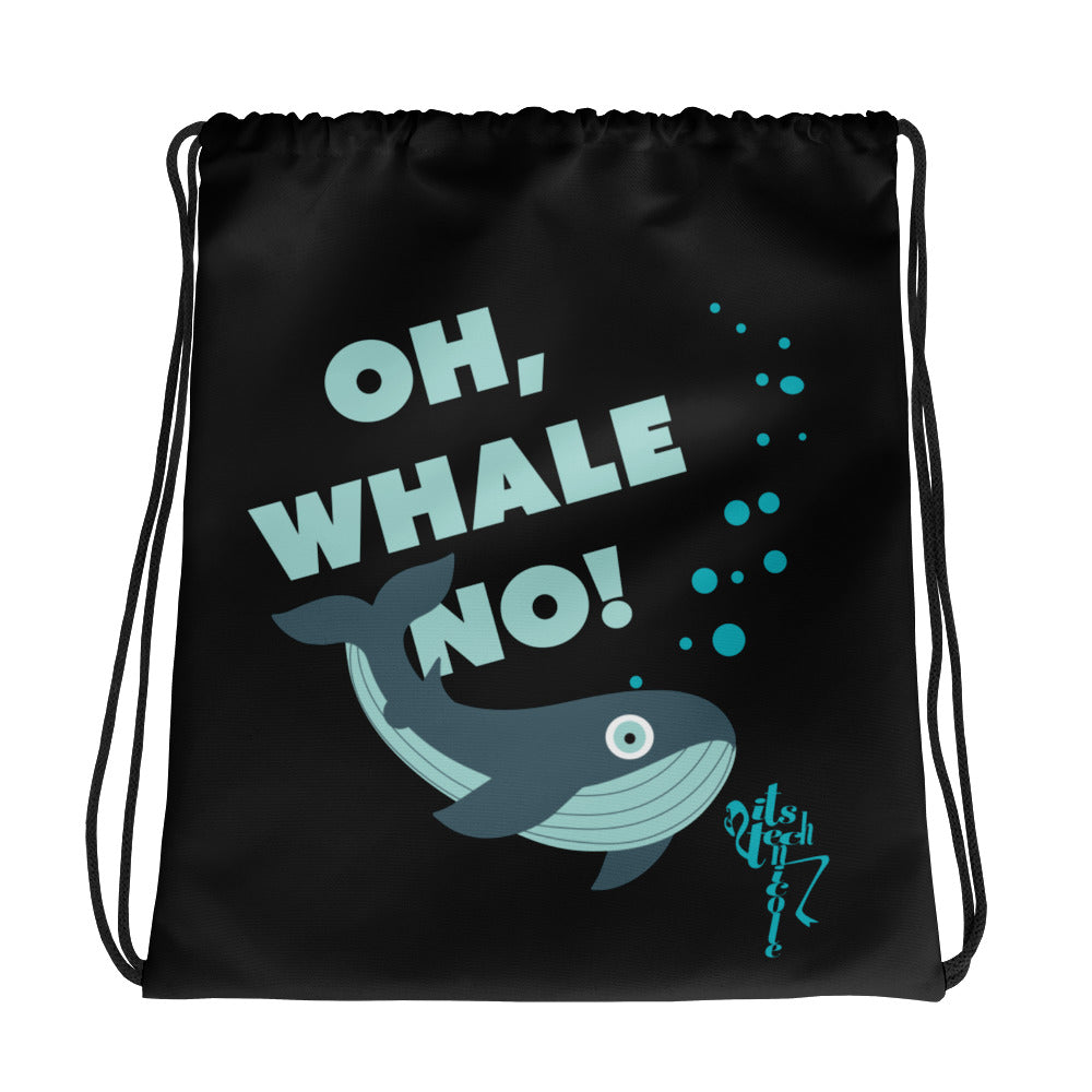 Oh, Whale No! Drawstring bag