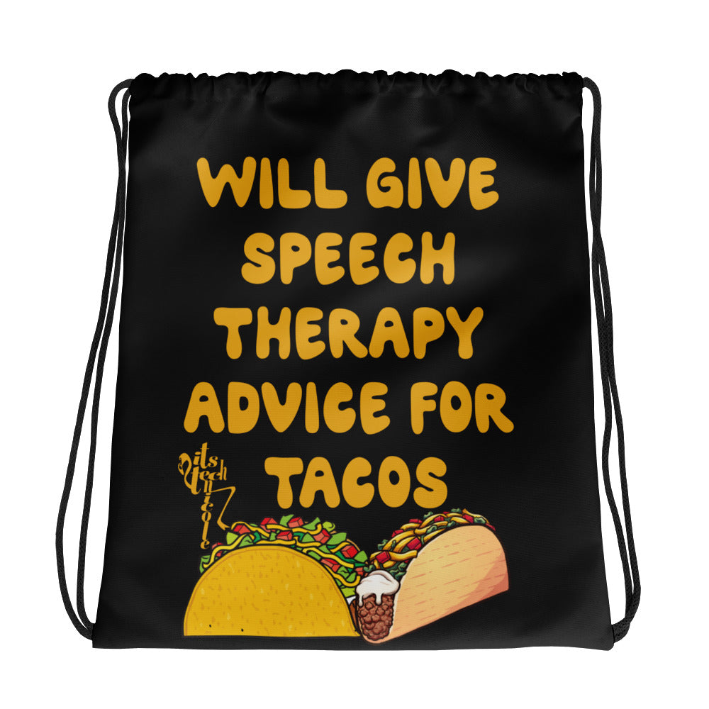 Speech Therapy for Tacos Drawstring bag