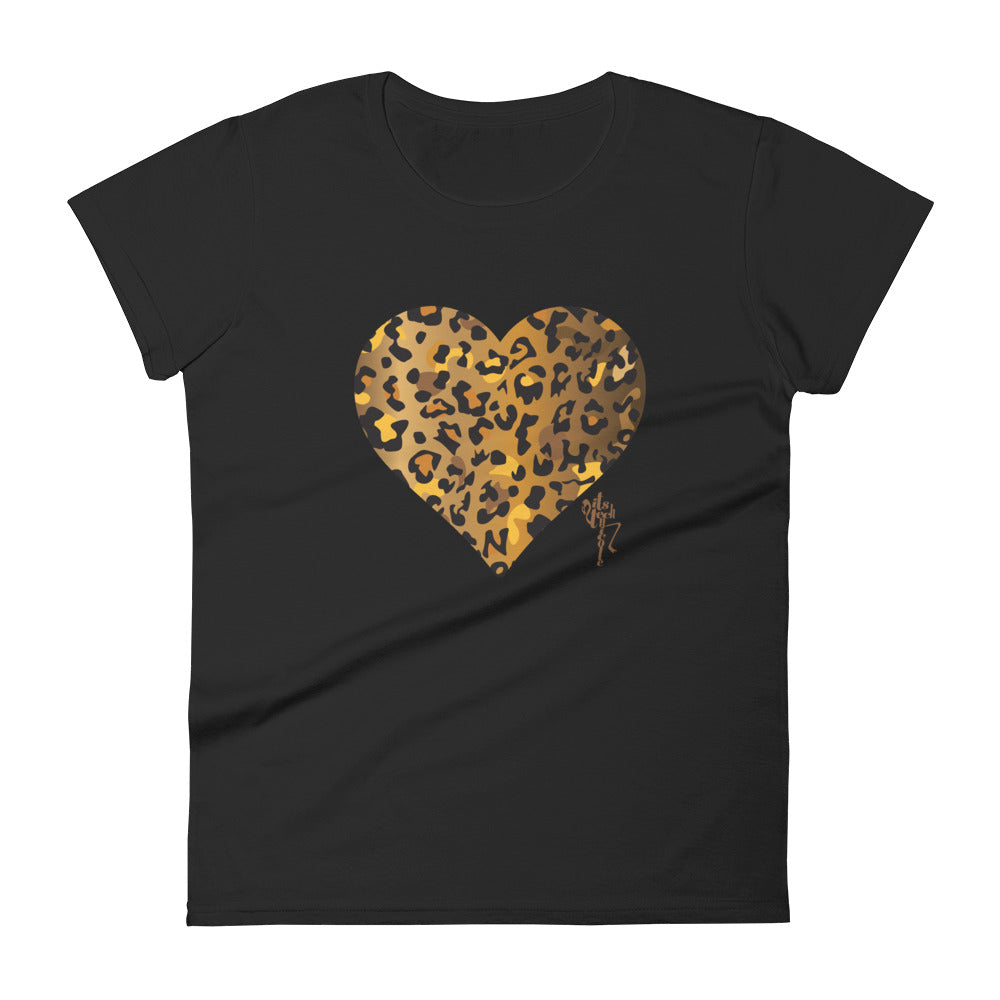 Leopard Heart Women's T-shirt