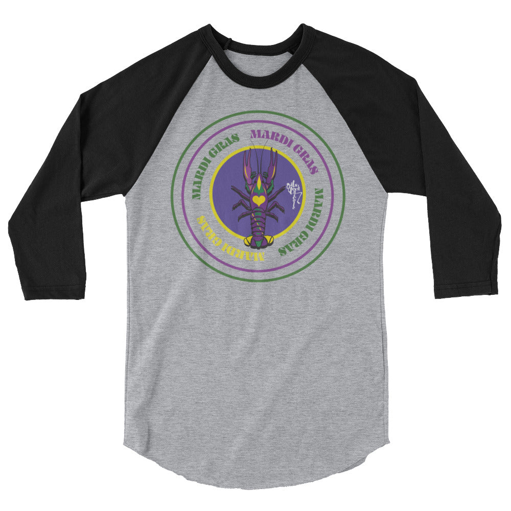 Mardi Gras 3/4 sleeve raglan shirt