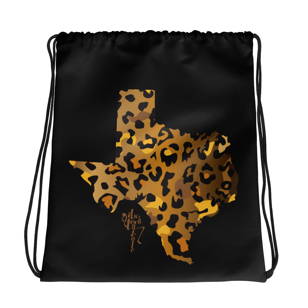 Texas Leopard Drawstring bag