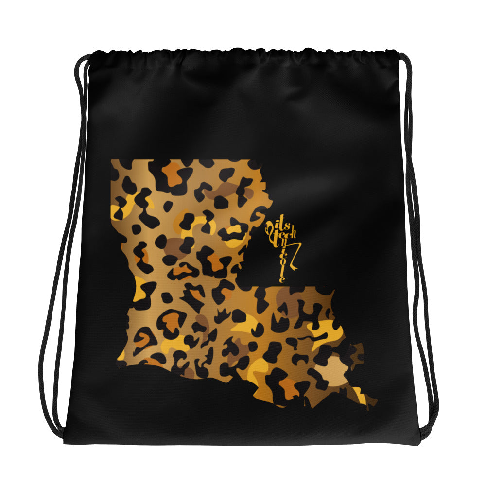 Louisiana Leopard Drawstring bag
