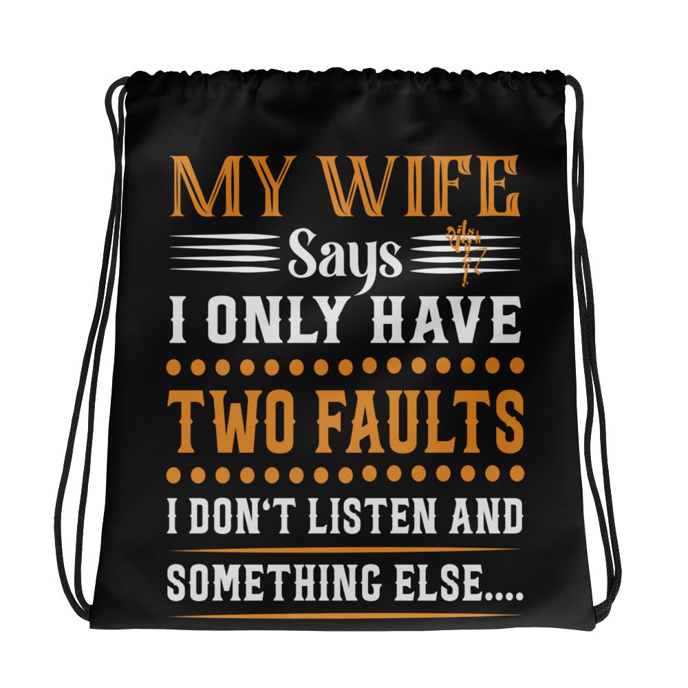 2 Faults Drawstring bag