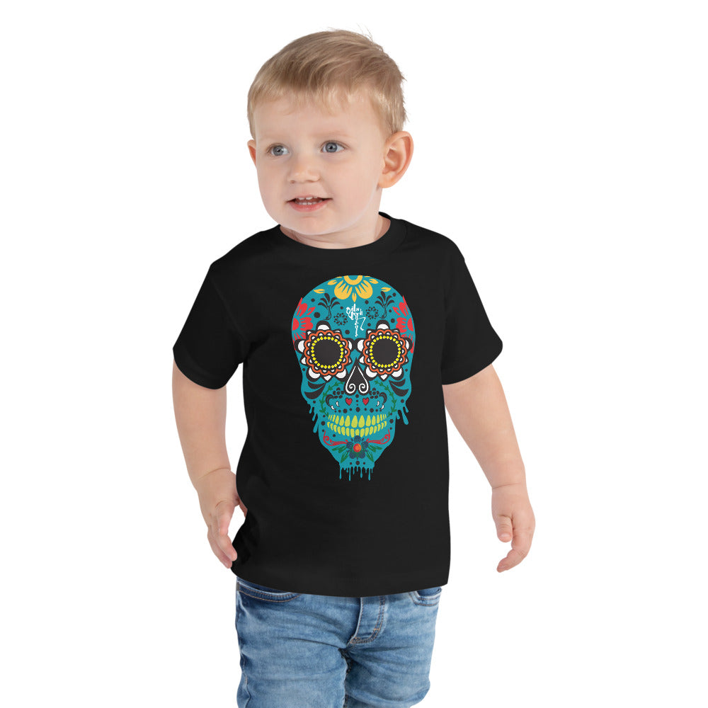 Dia de los Muertos Azul Toddler Short Sleeve Tee