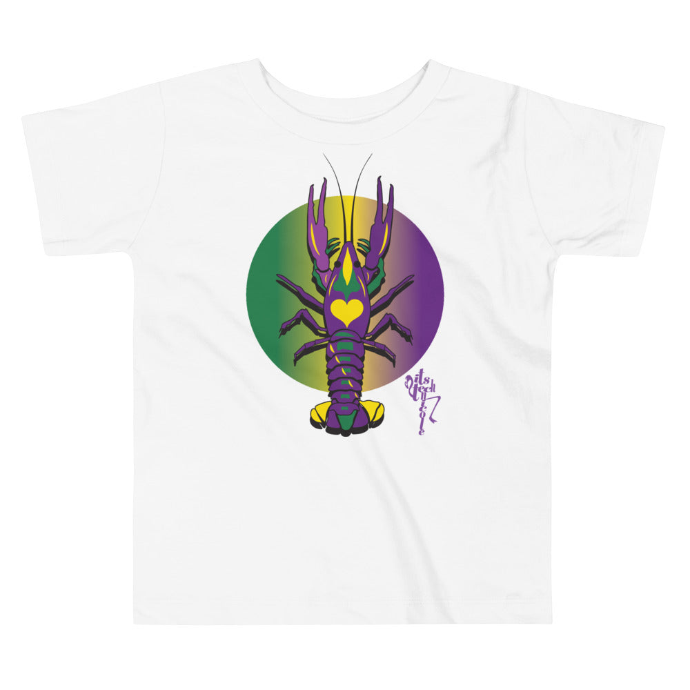 Mardi Gras Crawfish Toddler Short Sleeve Tee