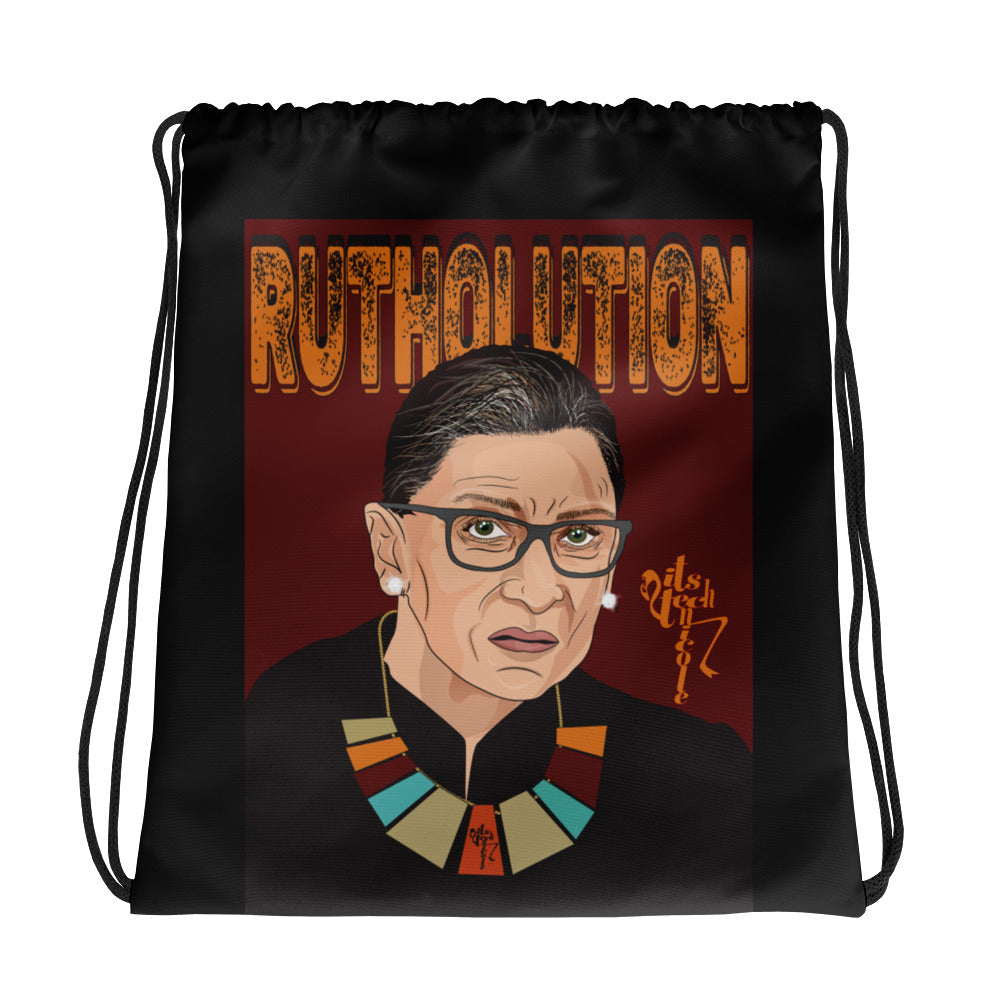 Ruth Bader Ginsburg Tribute Art Drawstring bag