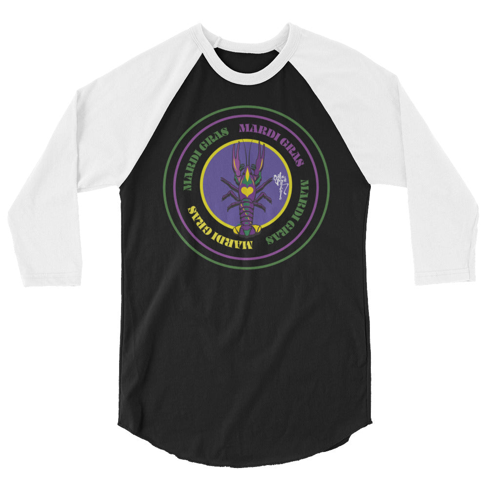 Mardi Gras 3/4 sleeve raglan shirt