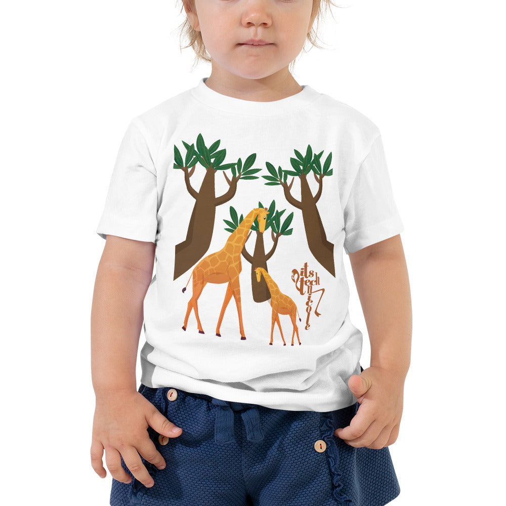 Giraffe Mama and Baby Toddler Short Sleeve Tee