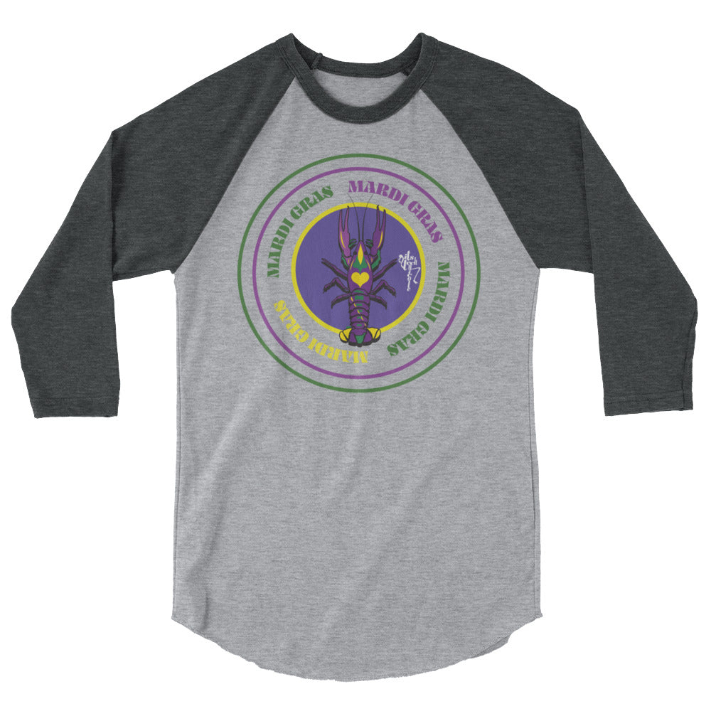 Mardi Gras 3/4 sleeve raglan shirt