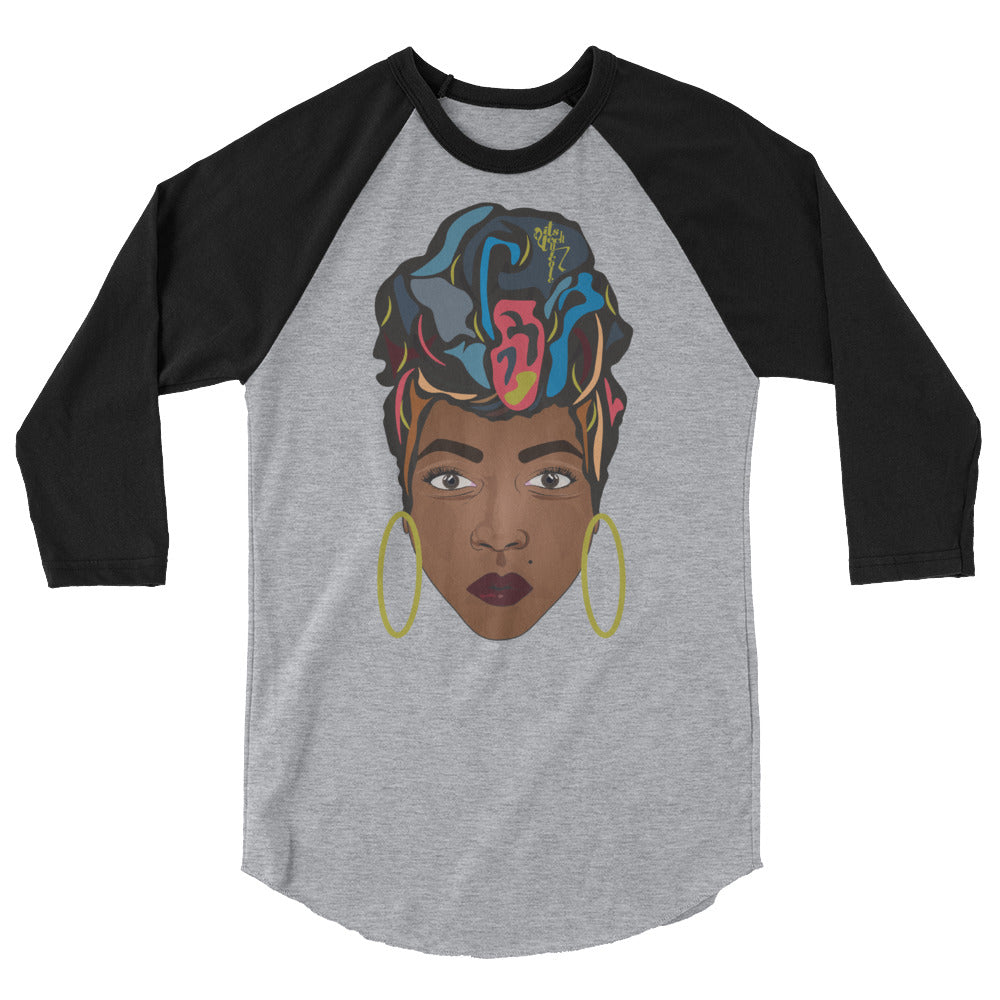 Wrap Queen: Multicolor 3/4 sleeve raglan shirt