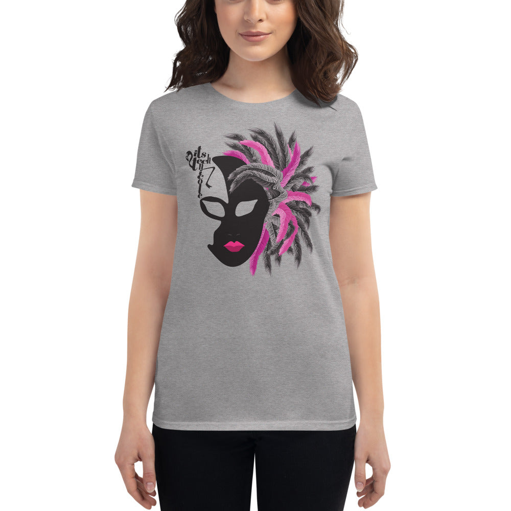 Mardi Gras Noir Mask short sleeve t-shirt