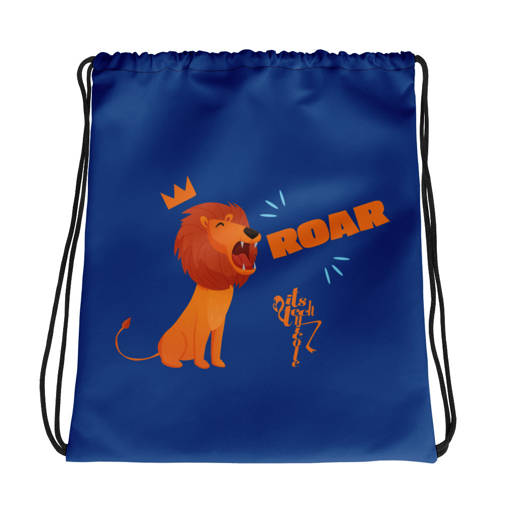Roar Blue Drawstring bag