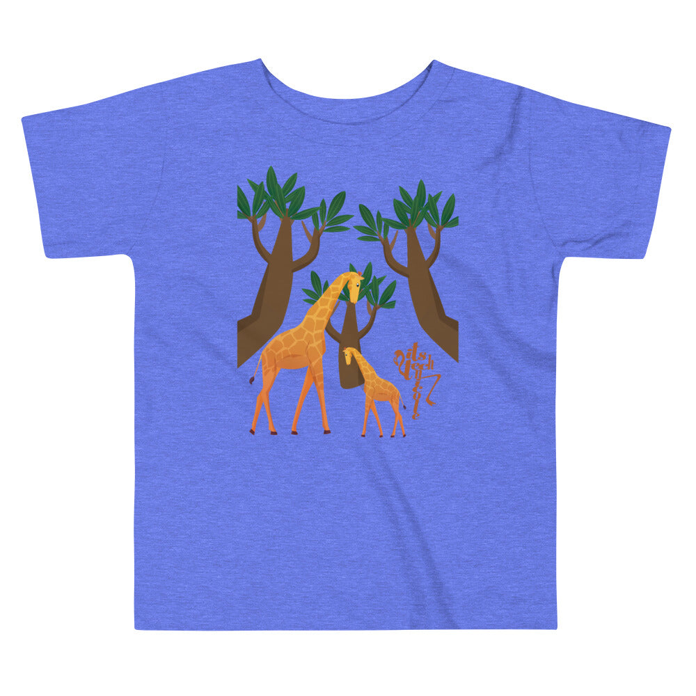 Giraffe Mama and Baby Toddler Short Sleeve Tee