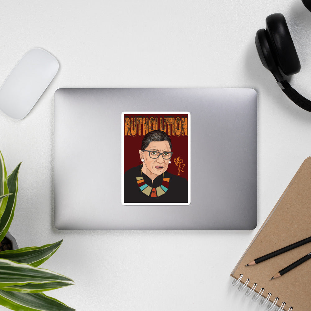 Ruth Bader Ginsburg Tribute Art Bubble-free stickers