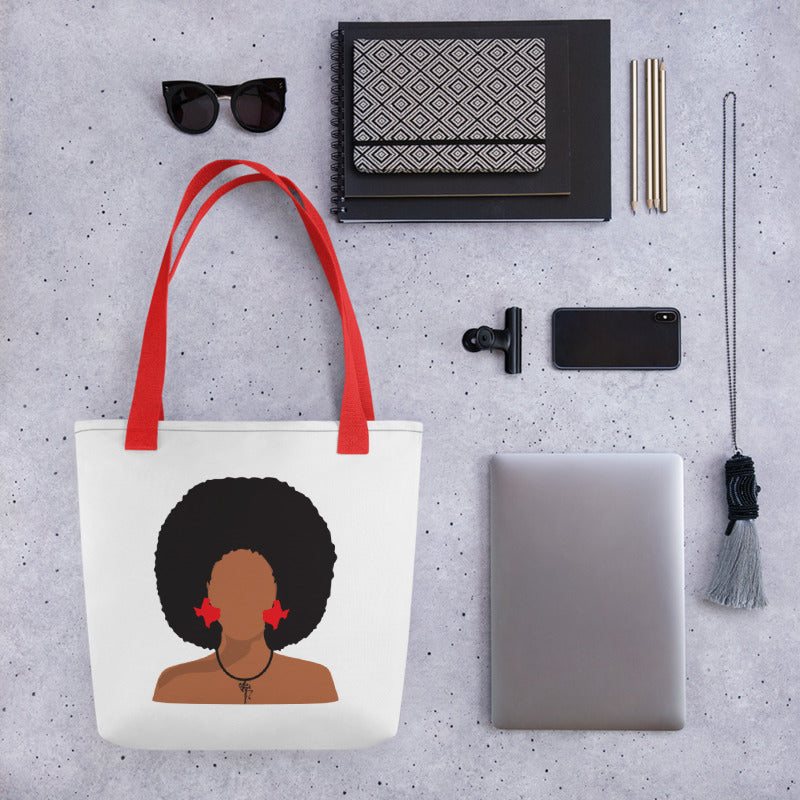 Melanin Poppin' with Texas Earrings Tote bag
