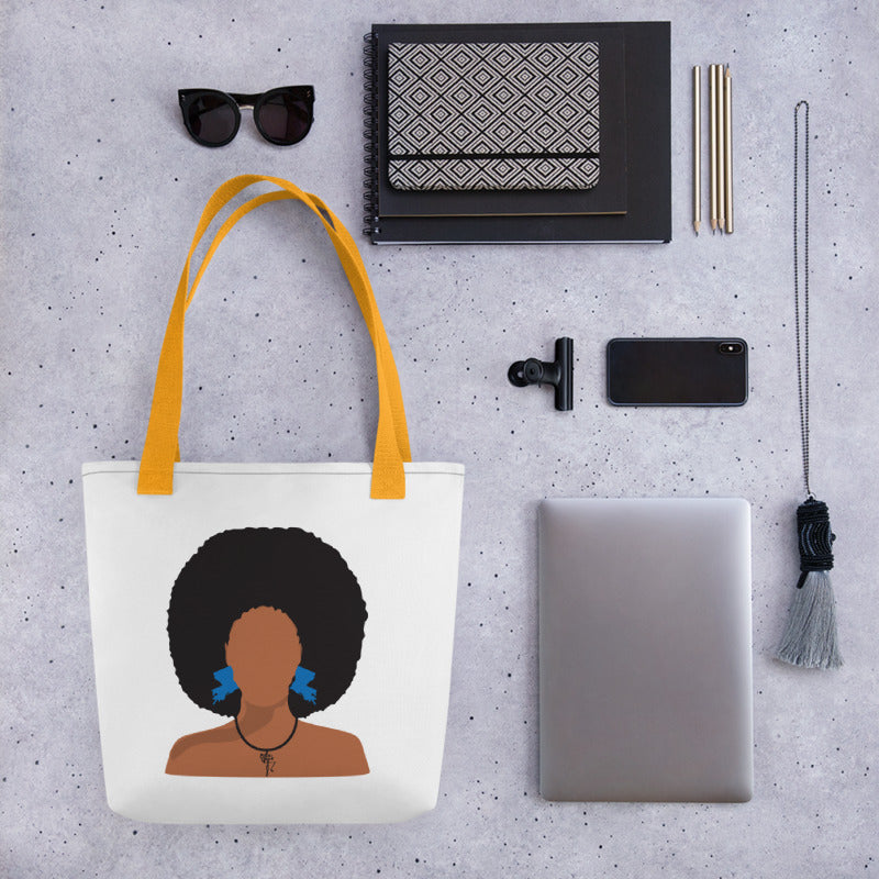 Melanin Poppin' with Louisiana Earrings Tote bag